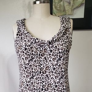 ANN TAYLOR animal print knit blouse